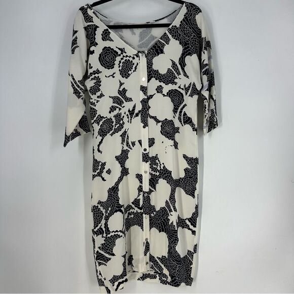 DIANE VON FURSTENBERG Maja Two Roses Line Silk Shift Dress Sz 6 - Picture 7 of 10